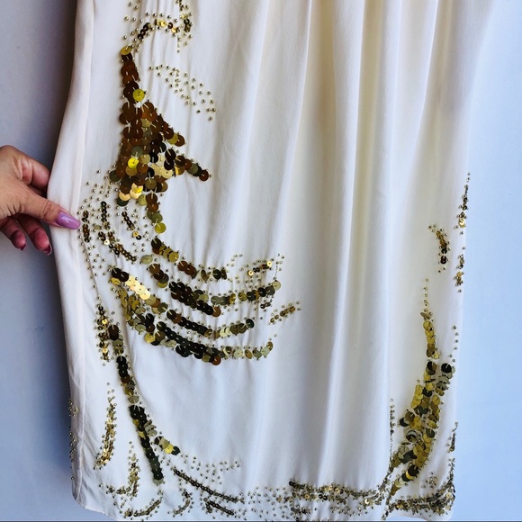 ANTHROPOLOGIE KACHEL 100% Silk Slip Beaded Dress - Picture 3 of 5